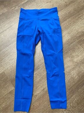 lululemon athletica Bright Blue High-Rise Leggings EUC